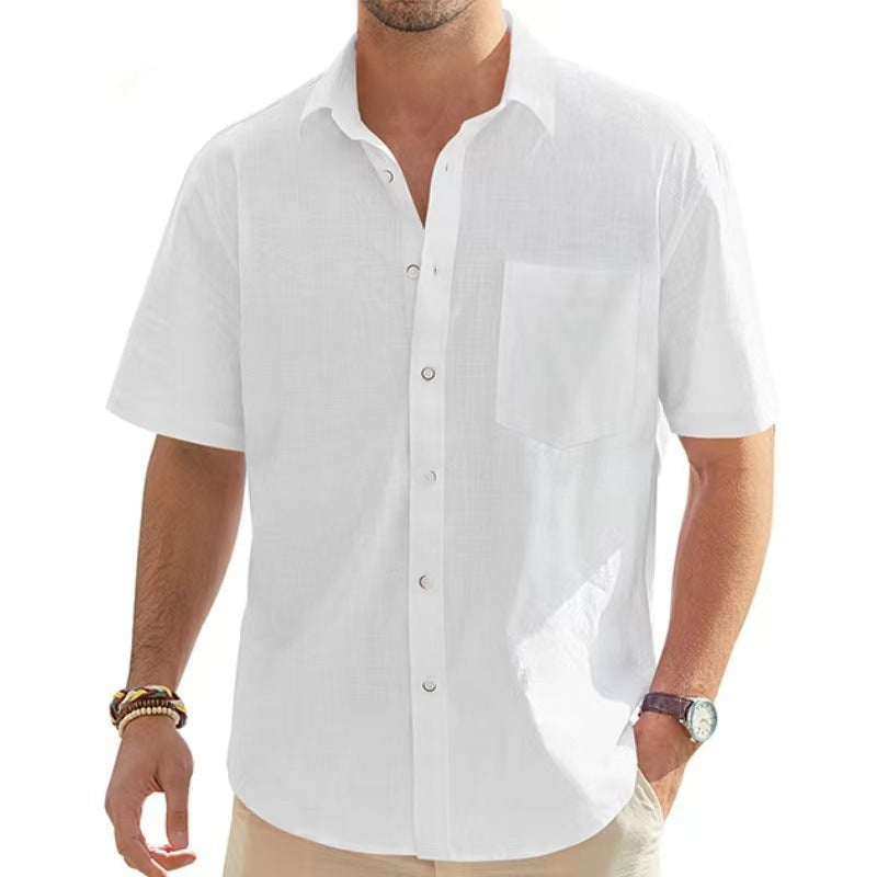 Cotton & Linen Short-Sleeve Shirt.