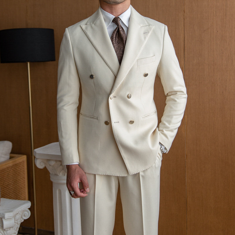 Men's Slim Double-Breasted Suit.