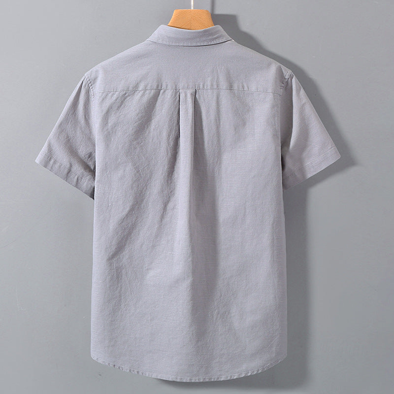 Linen Short Sleeve Lapel Shirt