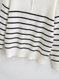 Zipper Striped Sweater.