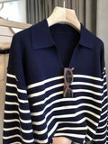 Striped Polo Sweater.