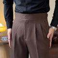 Men's Italian High Waist Dropped Trousers.