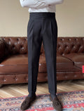 Men's Italian High Waist Dropped Trousers.