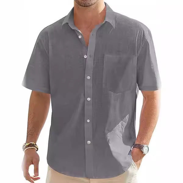 Cotton & Linen Short-Sleeve Shirt.