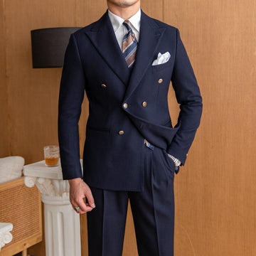 Men's Slim Double-Breasted Suit.