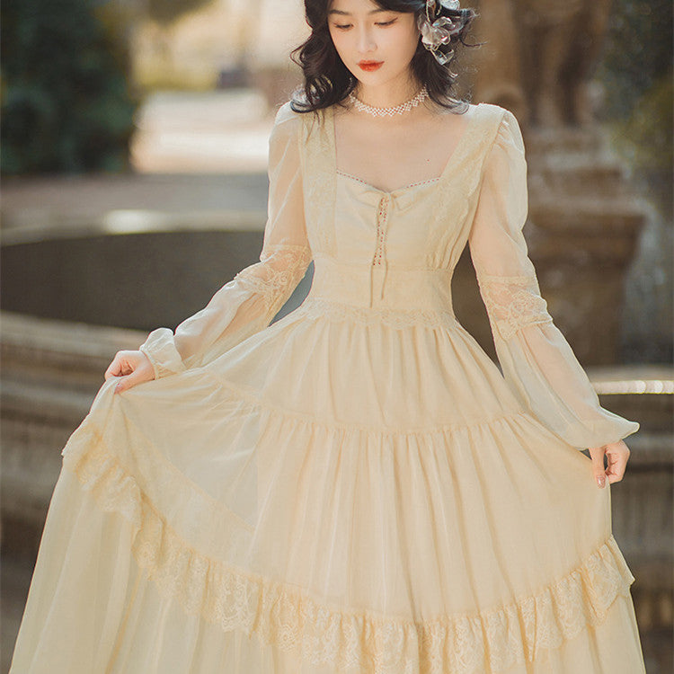 Chic French Bow Chiffon Dress