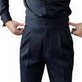 Men's Italian High Waist Dropped Trousers.