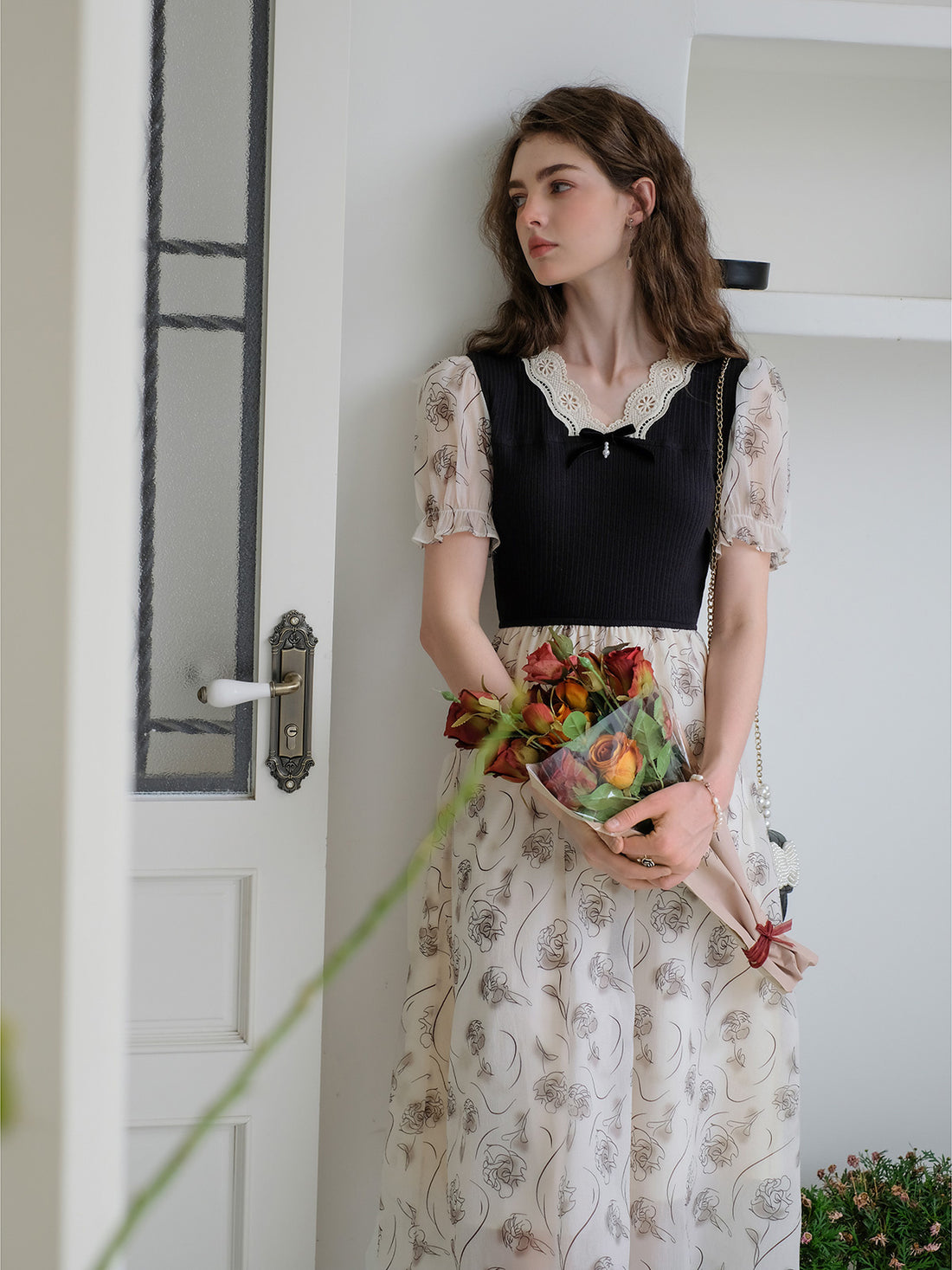 Vintage Rose Wrap Dress