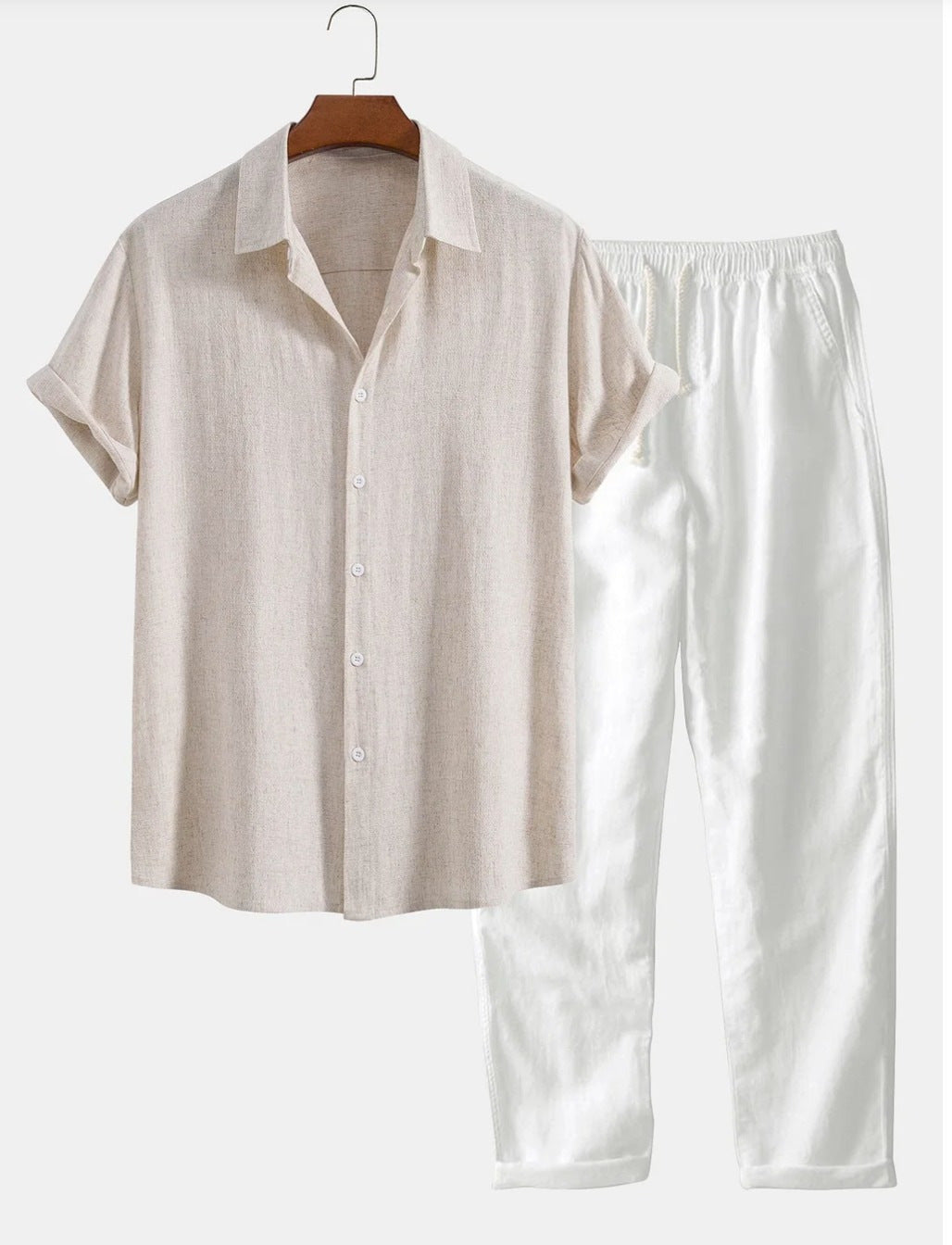 Men's Casual Cotton Linen Beachwear Set