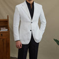 Linen Slim Fit Double-Breasted Suit.